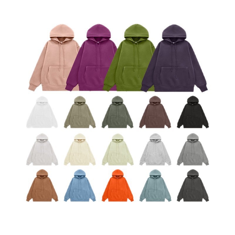 Jie Zhan Strictly Selected | 350G Velvet Pure Color Hooded Sweatshirt 25 Loose Trendy Brand Men'S Pullover Top - Image 5